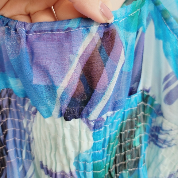 💕 She's Cool Blue Empire Waist Floral Maxi Dress XL - Picture 9 of 15